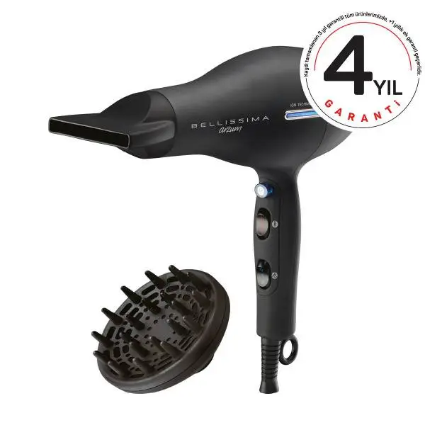 Ar5003 Arzum Bellisima Profesyonel İyonlu Saç Kurutma Makinesi - Siyah (Mat) - Görsel 1