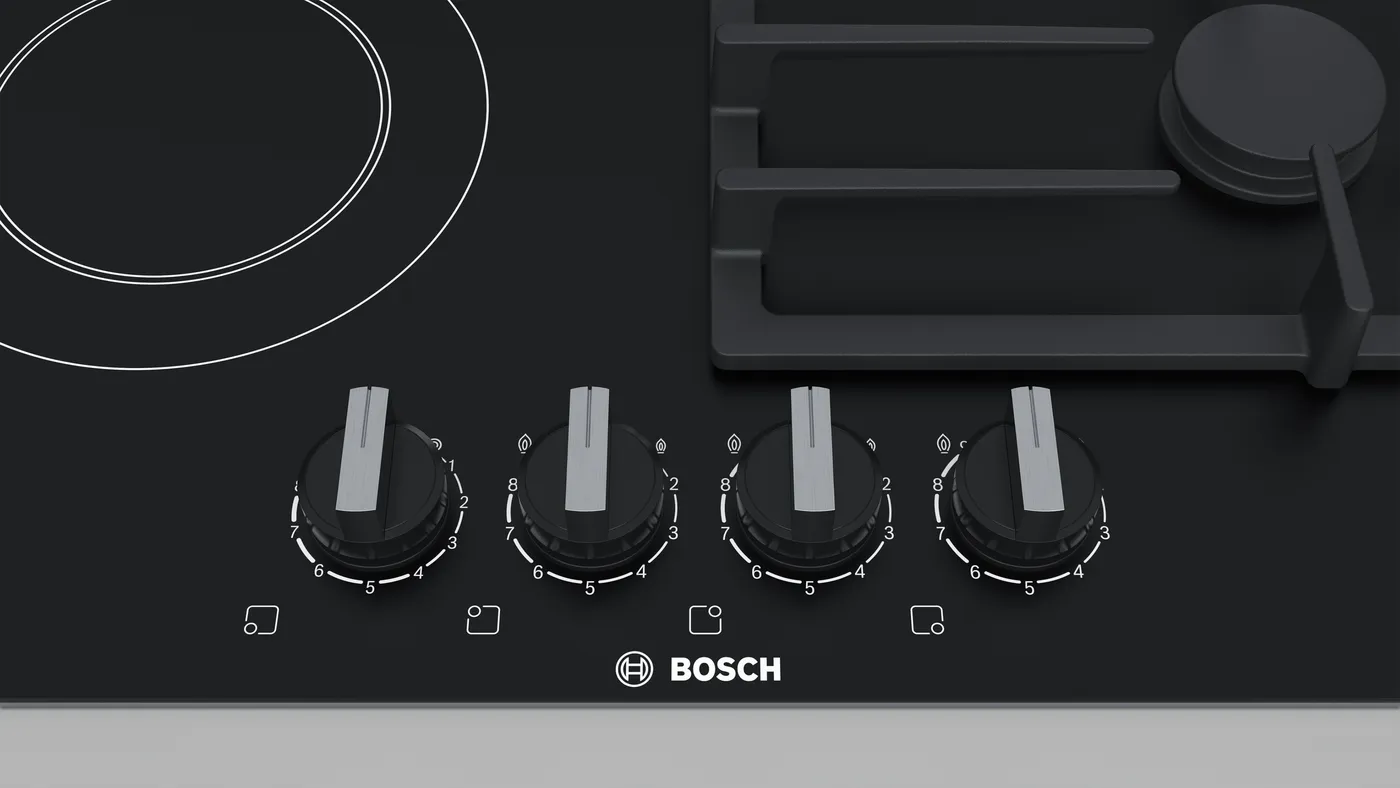 Bosch Seri 8 Karma Ocak (Gaz Ve Elektrik) 60 Cm Seramik, Siyah - Görsel 1