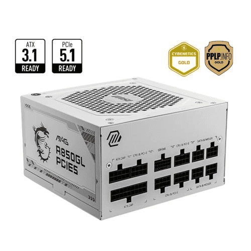 Power Supply Msi Mag A850Gl 850W 80+ Gold Full Modular Beyaz Kktc