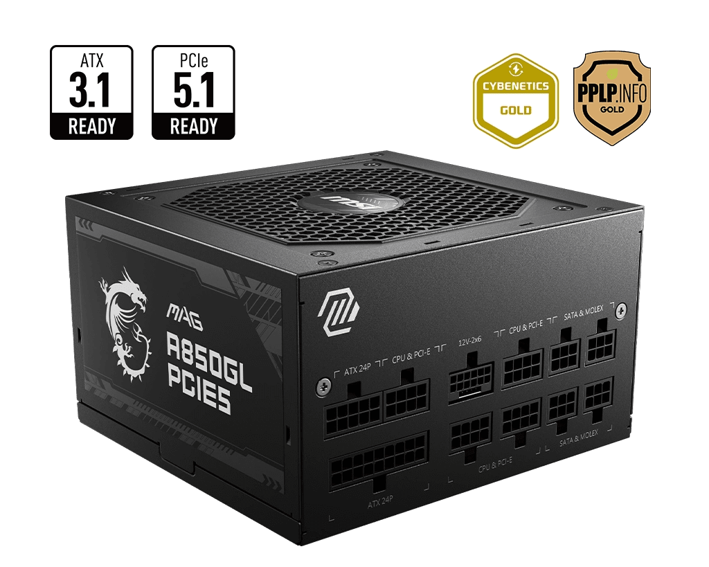 Power Supply Msi Mag A850Gl 850W 80+ Gold Full Modular Kktc