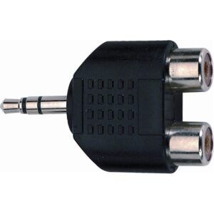 D273 Adaptor - Stereo 3.5mm jack plug to 2 RCA phono sockets