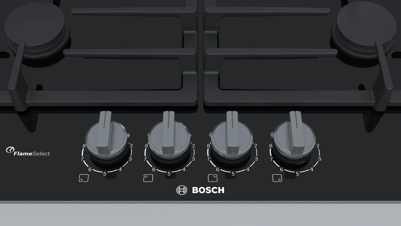 Bosch Seri 8 Gazlı Ocak 60 Cm Seramik, Siyah Prp6A6D70R - Görsel 1