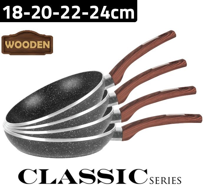 Z8115 Zio Klasik Tava Seti (18-20-22-24Cm)
