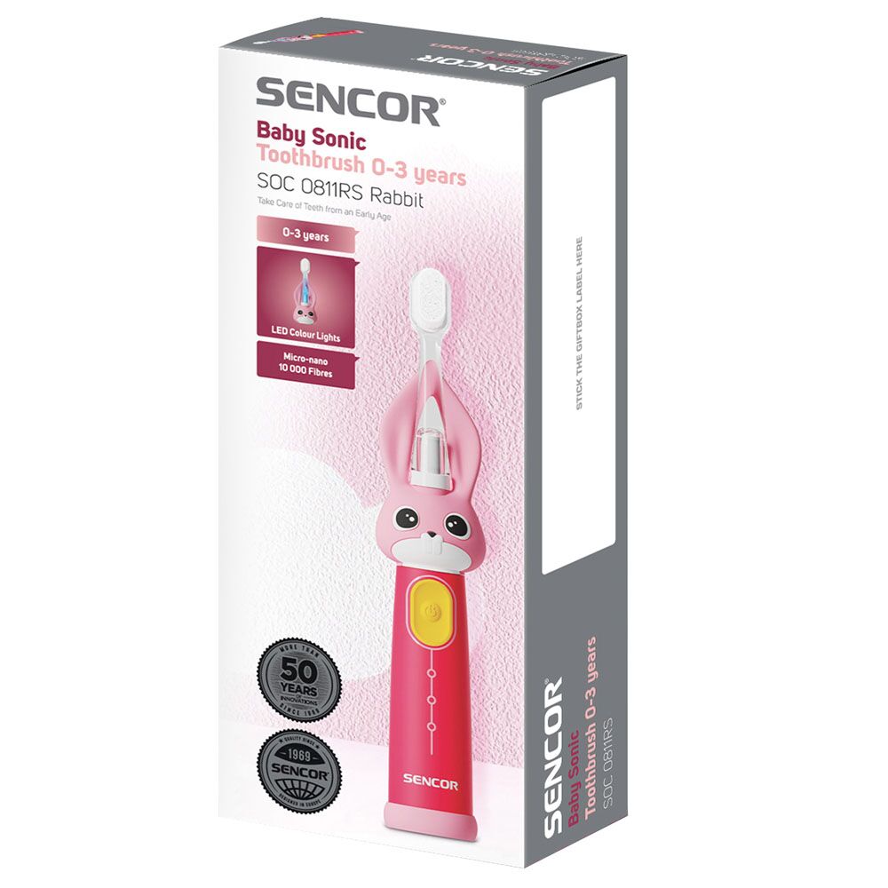 Elektrikli Diş Fırçası Sencor Kids Sonic Soc 0811Rs Tavşan Pembe