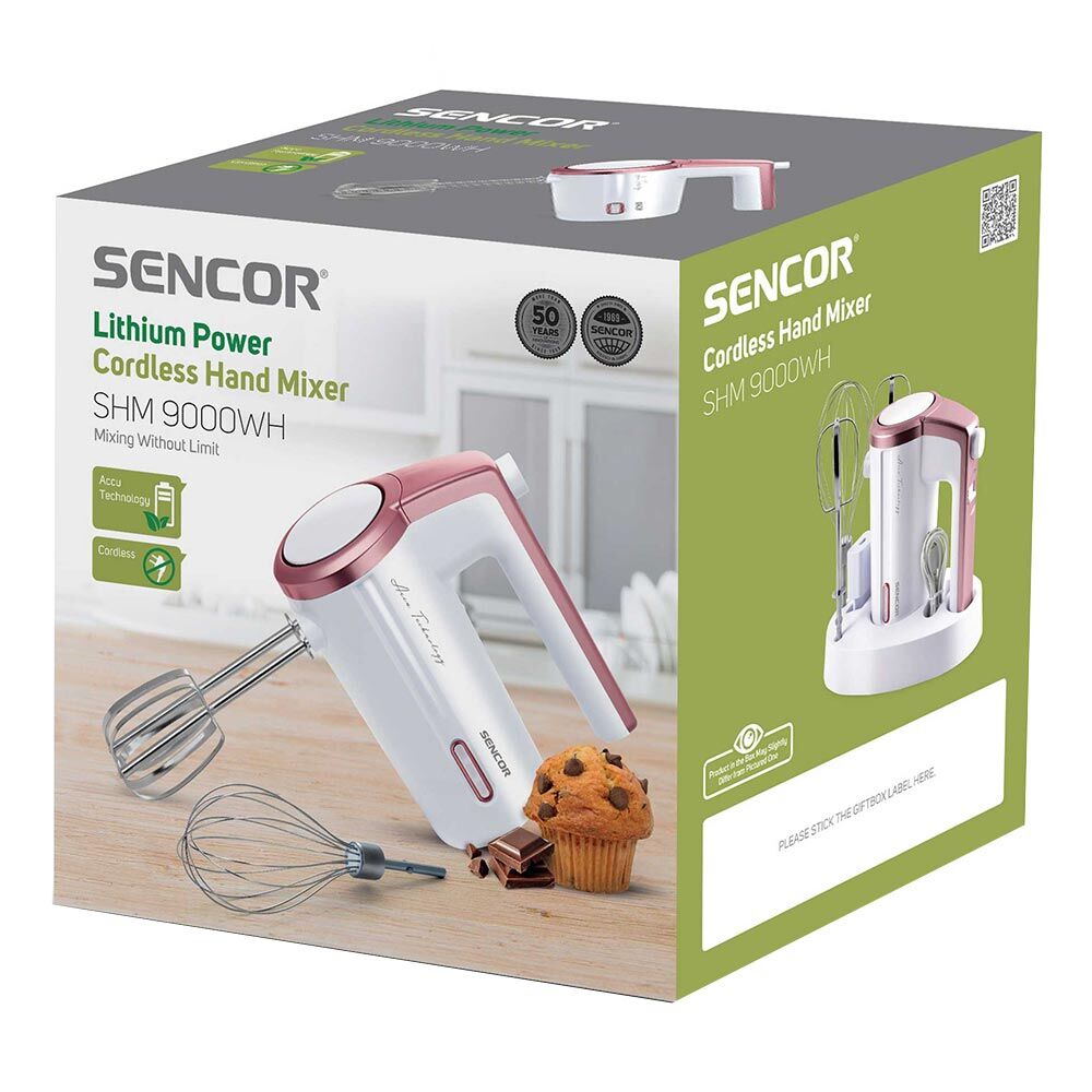 Kablosuz El Mikseri Sencor Shm 9000Wh Pembe/Beyaz