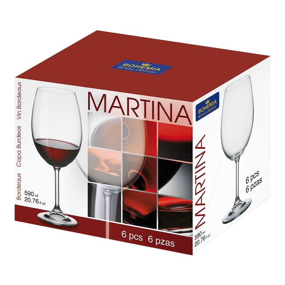 Kristal Şarap Bardağı Kri̇stal Bohemia Martina (6'Lı Set) 40415