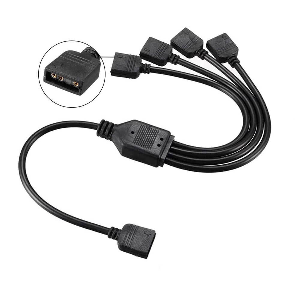 5V 3Pin Argb Led Spliter Kablosu (1 Di̇şi̇ - 4 Di̇şi̇) Kktc
