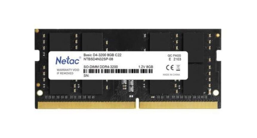 Bellek Netac Basic 8Gb 3200Mhz Ddr4 Ntbsd4N32Sp-08 Notebook Kktc