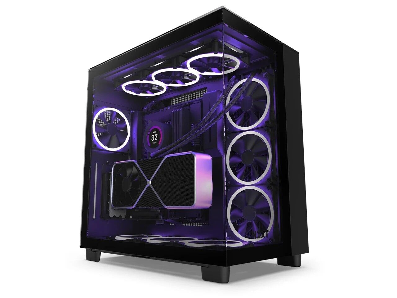 Kasa Nzxt H9 Elite Black Rgb Tempered Glass Usb 3.2 Atx Mid Tower Kktc