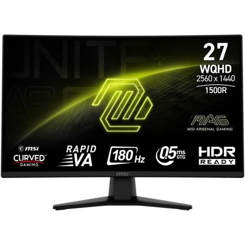Msi 27&Amp;Quot; Mag 274Cqf Curved 1500R Va 0.5Ms 180Hz Wqhd 2560X1440 Siyah Kktc