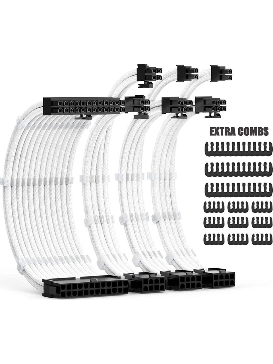 Psu Uzatma Kit Beyaz 30 Cm 24 Pin + 8Pin (4+4) + 2X 8 Pin(6+2) Kktc