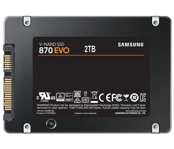 Ssd Samsung 870 Evo 2Tb Ssd Disk Mz-77E2T0B 560-530 Mb/S