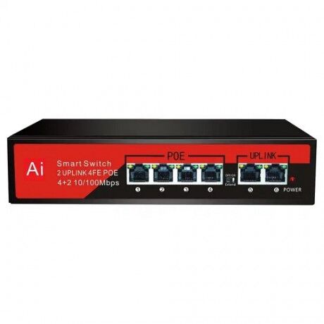 Switch Ezcool Ez-04Pse 4Xfe+2Xfe Poe (65Watt) Kktc