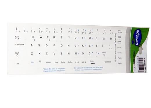 Addi̇son 300165 Türkçe Q Beyaz Klavye Stiker - Klavye Harf Sti̇keri̇-Addi̇son Kktc