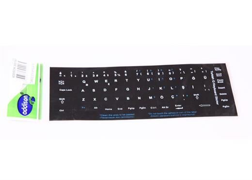 Addi̇son Türkçe Q Siyah Klavye Stiker - 300161-Addi̇son Kktc