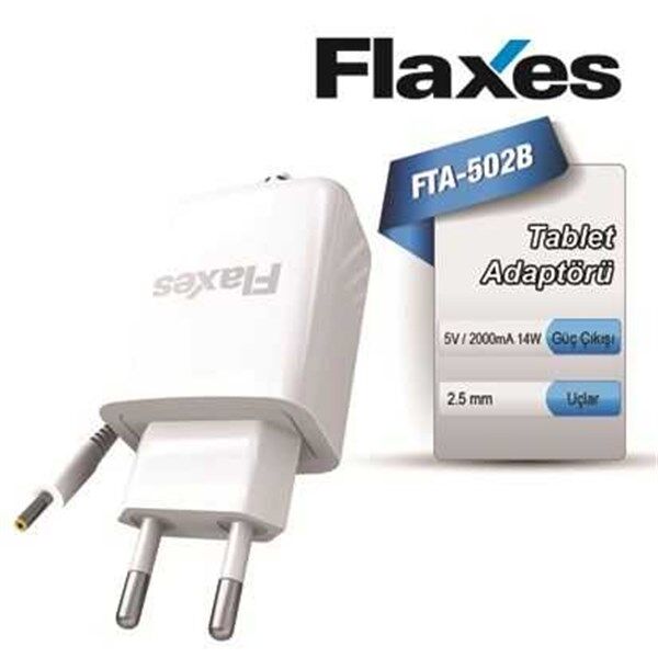 Flaxes Fta-502B Tablet Adaptörü - Universal 5V 2A Şarj Cihazı-Flaxes Kktc