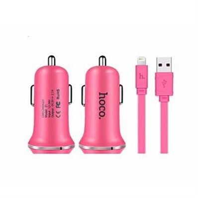 Hoco Pembe Micro Usb Kablolu Araç Şarji - Araç İçi̇ Şarj Ci̇hazi-Hoco Kktc