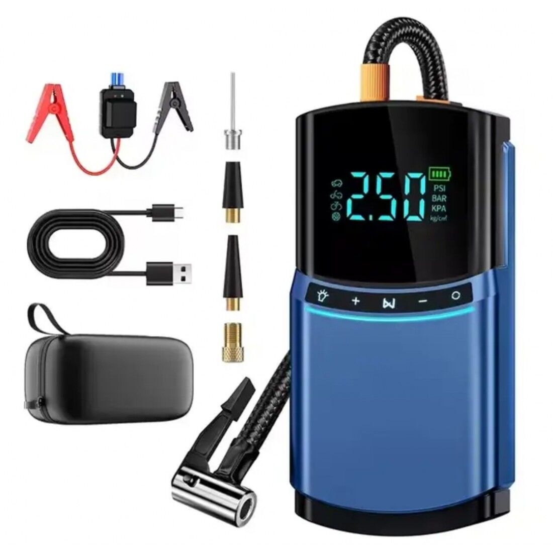 Taşınabilir Jump Starter Akü Takviye Cihazı + Hava Kompresörü - Görsel 1