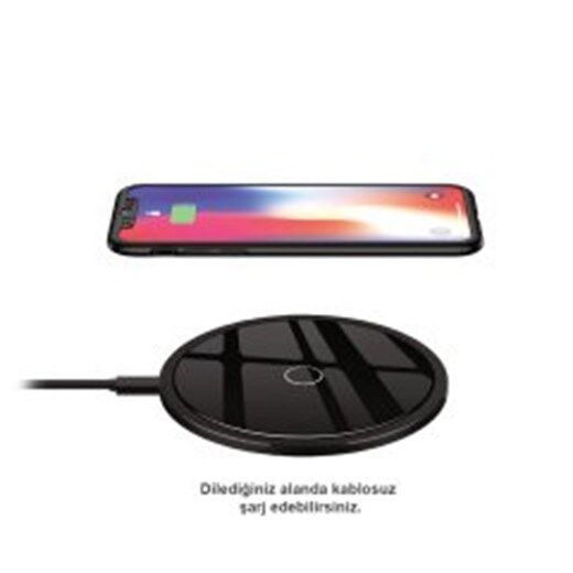 Kensa Pw-602 Siyah Universal Kablosuz Şarj Cihazı - Kablosuz Şarj C...-Kensa Kktc
