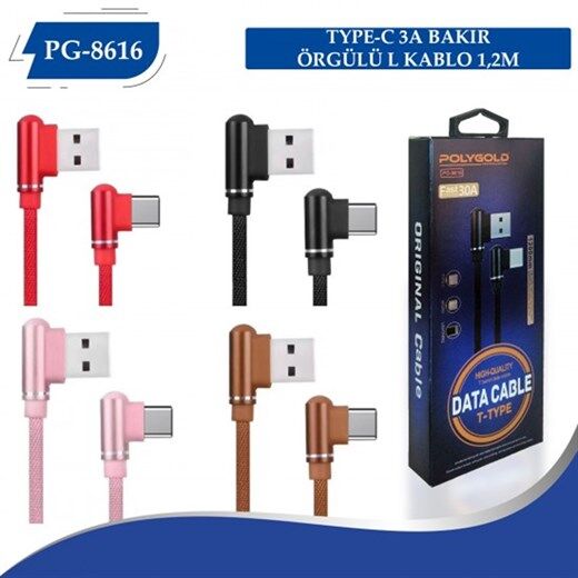 Polygold Pg-8616 Hizli Şarj Kablosu - T-Ti̇pi̇-Polygold Kktc