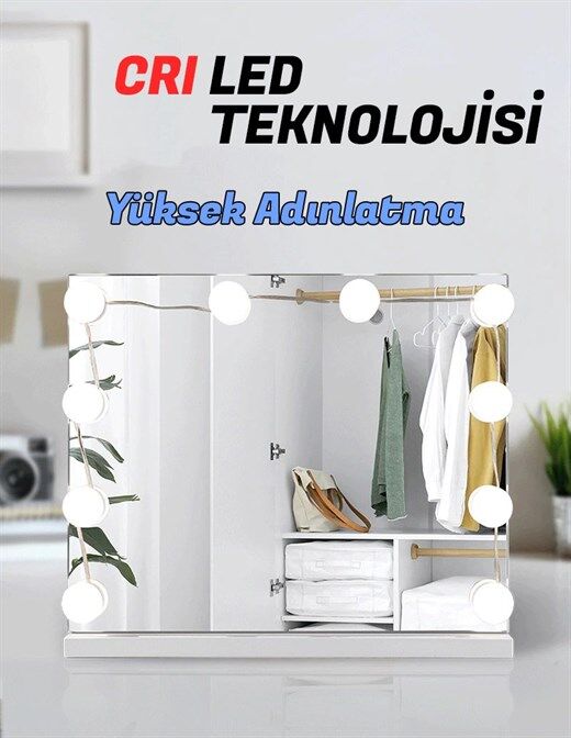 Powermaster Pm-14326 Usb 4'Lü Led Ayna Üstü Makyaj Aydinlatma Işiği-Powermaster Kktc