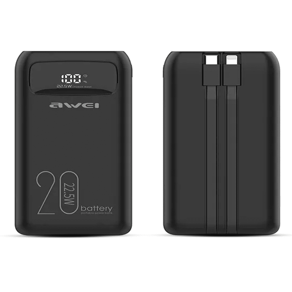 Powerbank P168K 10000Mah Si̇yah Multiple Output 22.5W Kktc