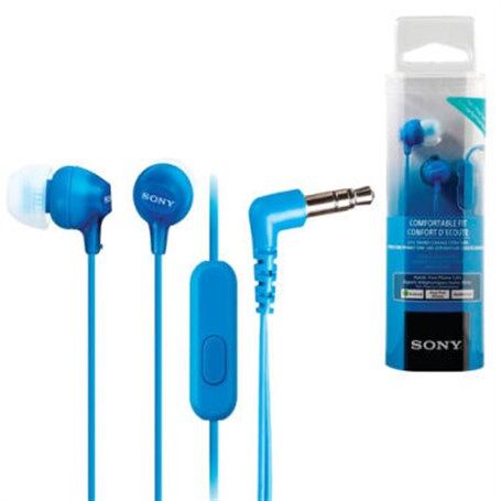 Sony Ex15Ap Mikrofonlu Silikonlu Kulaklık Mavi - Kablolu Telefon Ku...-Sony Kktc
