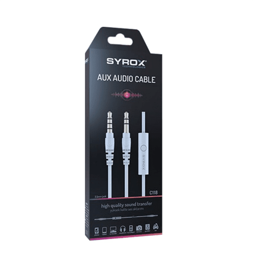 Syrox Aux Audio Mi̇krofonlu Kablo C118 - Görüntü Ve Ses Kablolari-Syrox Kktc