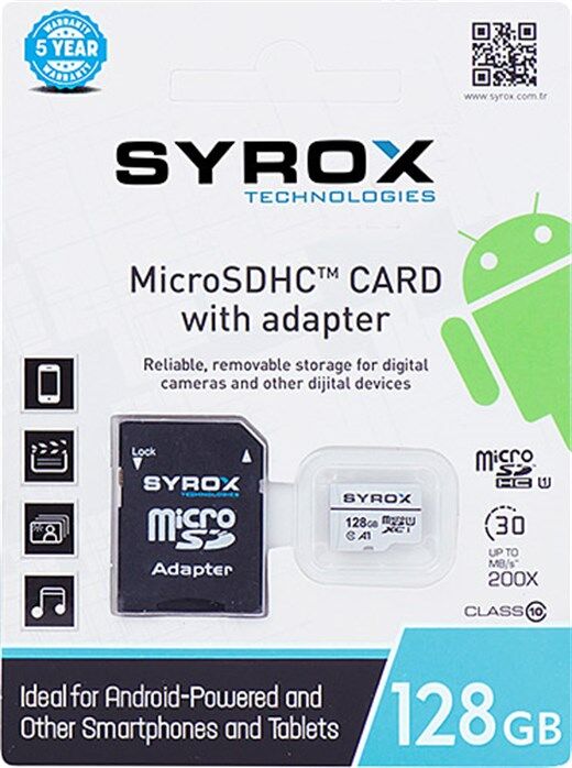 Syrox Mc128 128 Gb Mikro Kart - Hafıza Kartı-Syrox Kktc