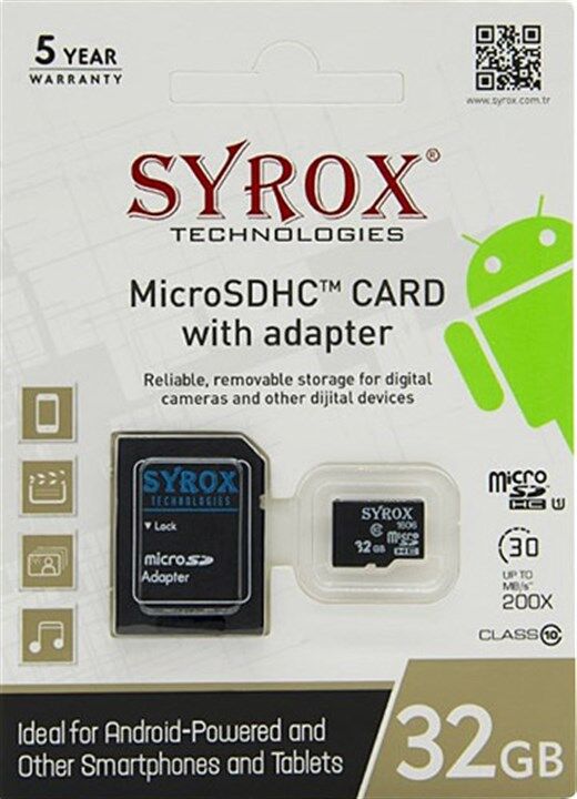 Syrox Mc32 Mikro Kart 32 Gb - 32Gb Hafıza Kartı - Syrox-Syrox Kktc