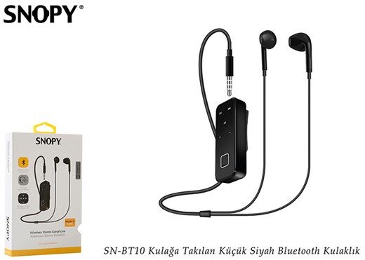 Snopy Sn-Bt10 Siyah Bluetooth Kulaklıklar - Küçük Boyutlu Kulak İçi-Snopy Kktc