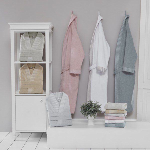 Luxart Tekli̇ Bornoz Set 2 Pcs Mark Latte (L-Xl)