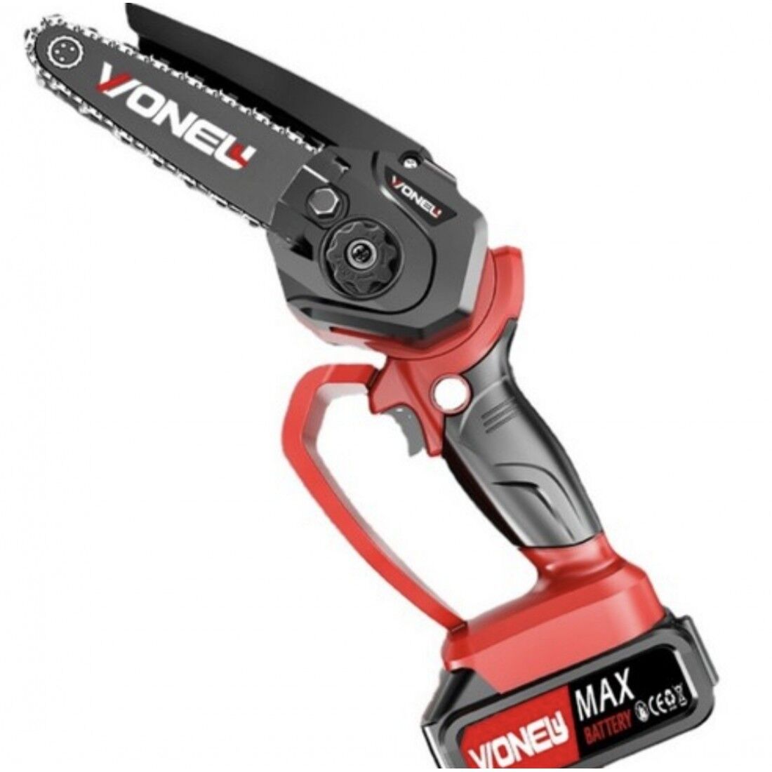 3000Mah Çift Bataryalı Üç Zincirli 6 İnç Şarjlı Budama Testeresi - Görsel 1