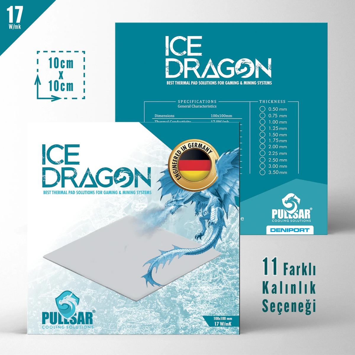 Aksesuar Ice Dragon Thermal Pad 17W/Mk 1.75M Kalınlık 100X100Mm Kktc