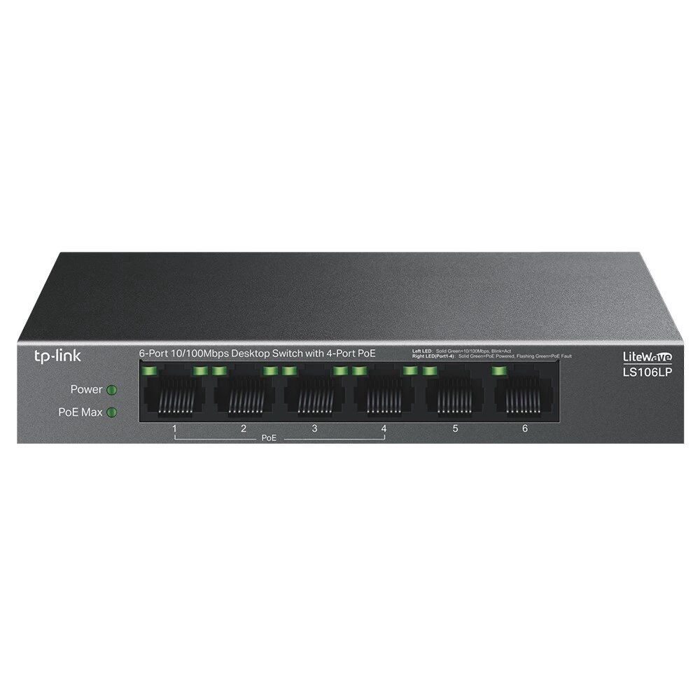 Swıtch Tp-Lınk Ls106Lp 6 Port 10/100 4 Port Poe 41W Kktc