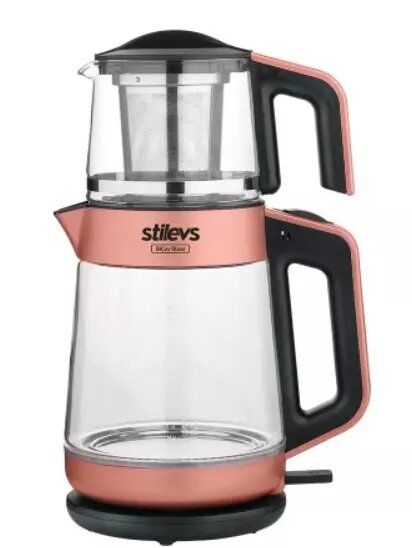 Stilevs Biçay Glass Çay Makinesi Rose - Görsel 1