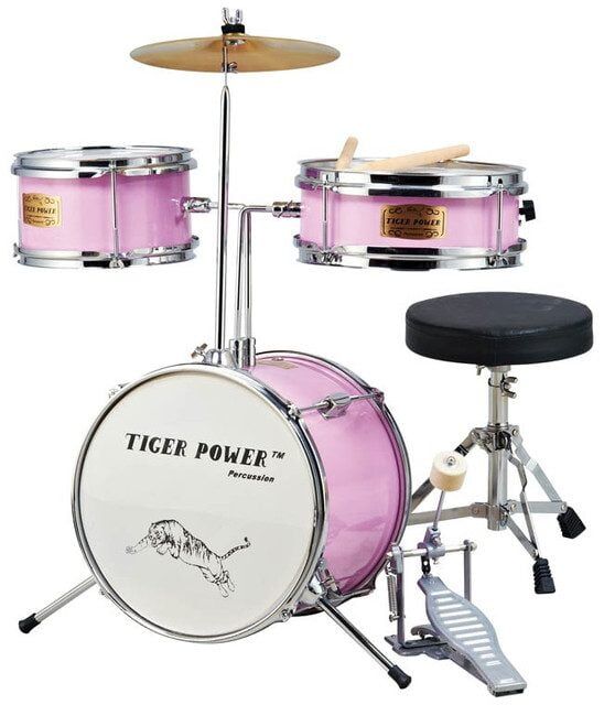 Tiger Power Drum Set - 3 Drums + 1 Cymbal &Amp;Amp; Throne