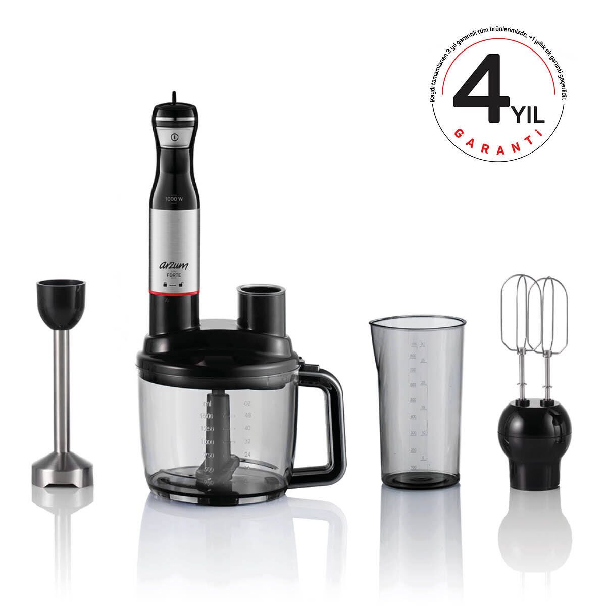 Forte 1000 Watt Multi Blender Seti Si̇yah Ar1157 S