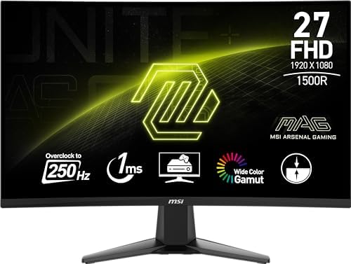 Msi 27&Amp;Quot; Mag 27C6X Curved 1500R Va 1Ms 250Hz(Oc) Fhd Kktc