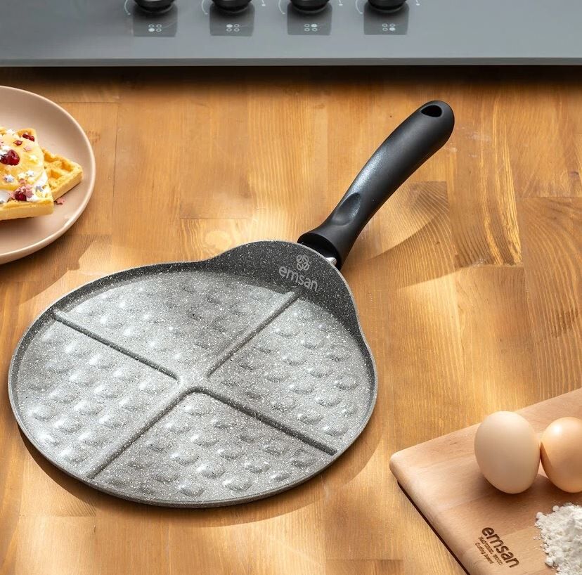 Emsan Rosa Granit Waffle Tavası, 26 Cm - Görsel 1