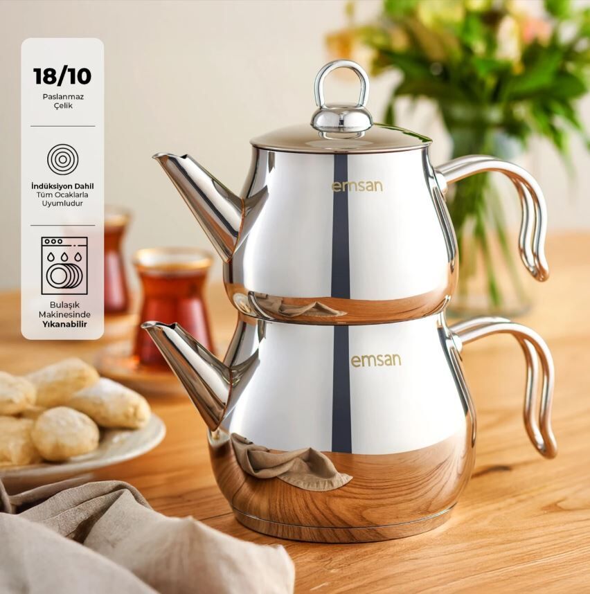 Emsan Lina Çaydanlık Tk - Inox - Görsel 1