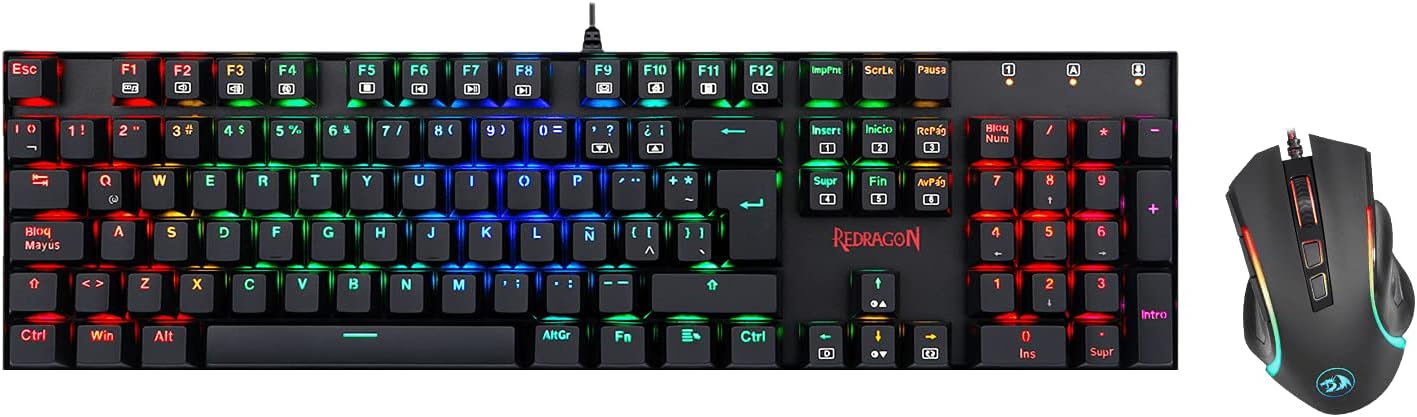 Redragon K551Rgb-Ba Mechanical Keyboard Us Layout M607 Mouse Combo Kktc