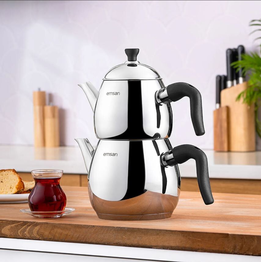 1000010739001 Emsan Duru Midi Çaydanlık Takımı Siyah - Görsel 1