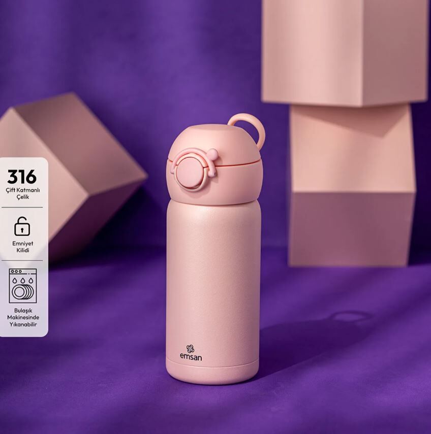 Emsan Terry Termos 350 Ml Pembe - Görsel 1